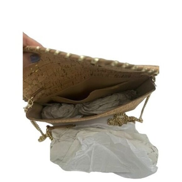 Lilly Pulitzer Cork Clutch Bag With Gold Chain & Metallic Accents - Picture 5 of 6